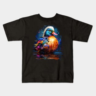 Mandarin Duck Rainbow Kids T-Shirt